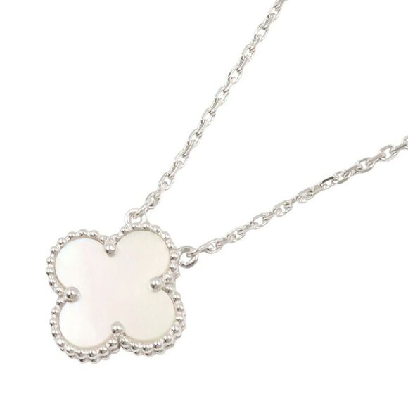 Van Cleef & Arpels Jewelry - Van Cleef & Arpels Vintage Alhambra Au750 White Gold Mother of Pearl Necklace